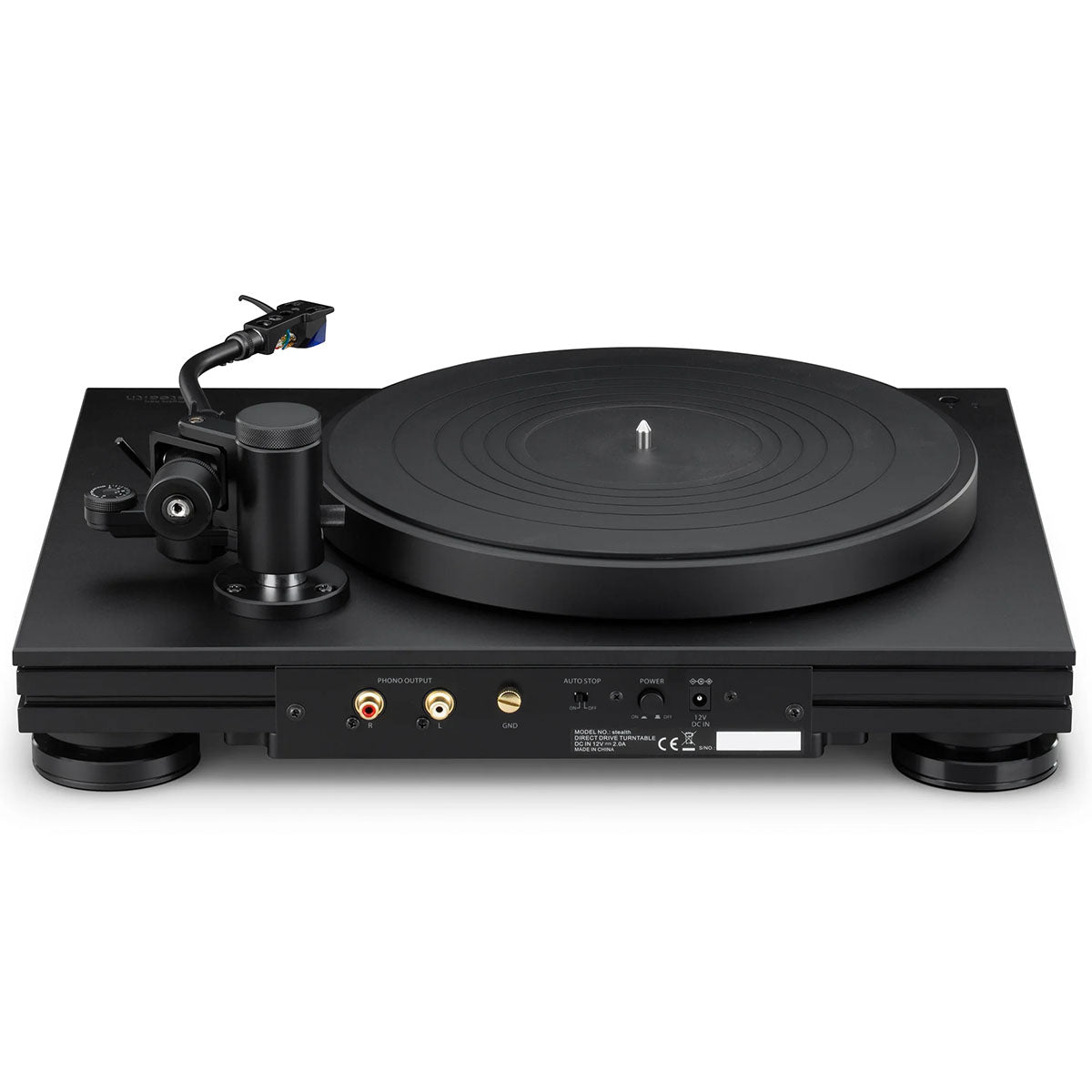 Music Hall Stealth Turntable - back view without record