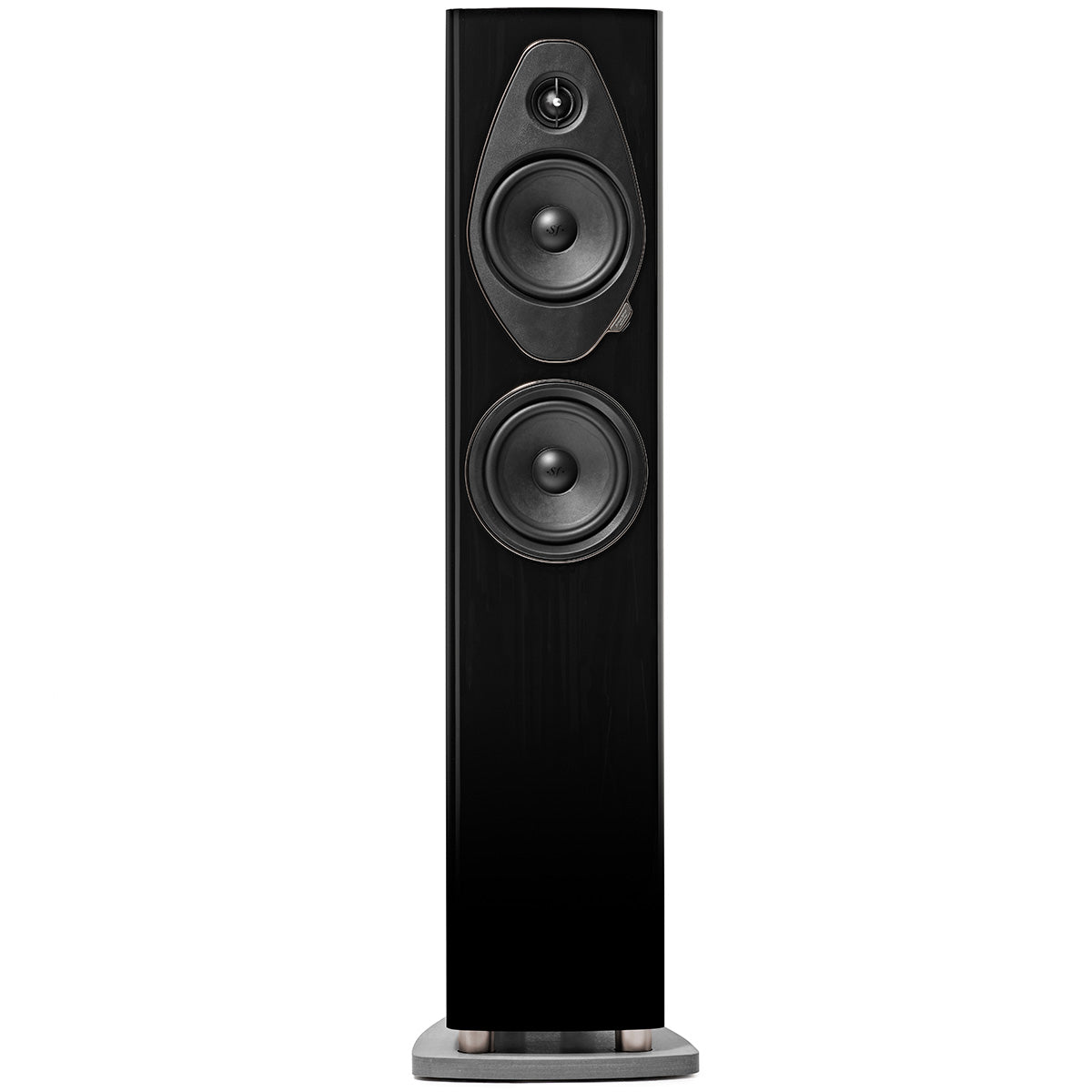 Sonus Faber Sonetto III G2 Floorstanding Loudspeaker - Black - single speaker front view