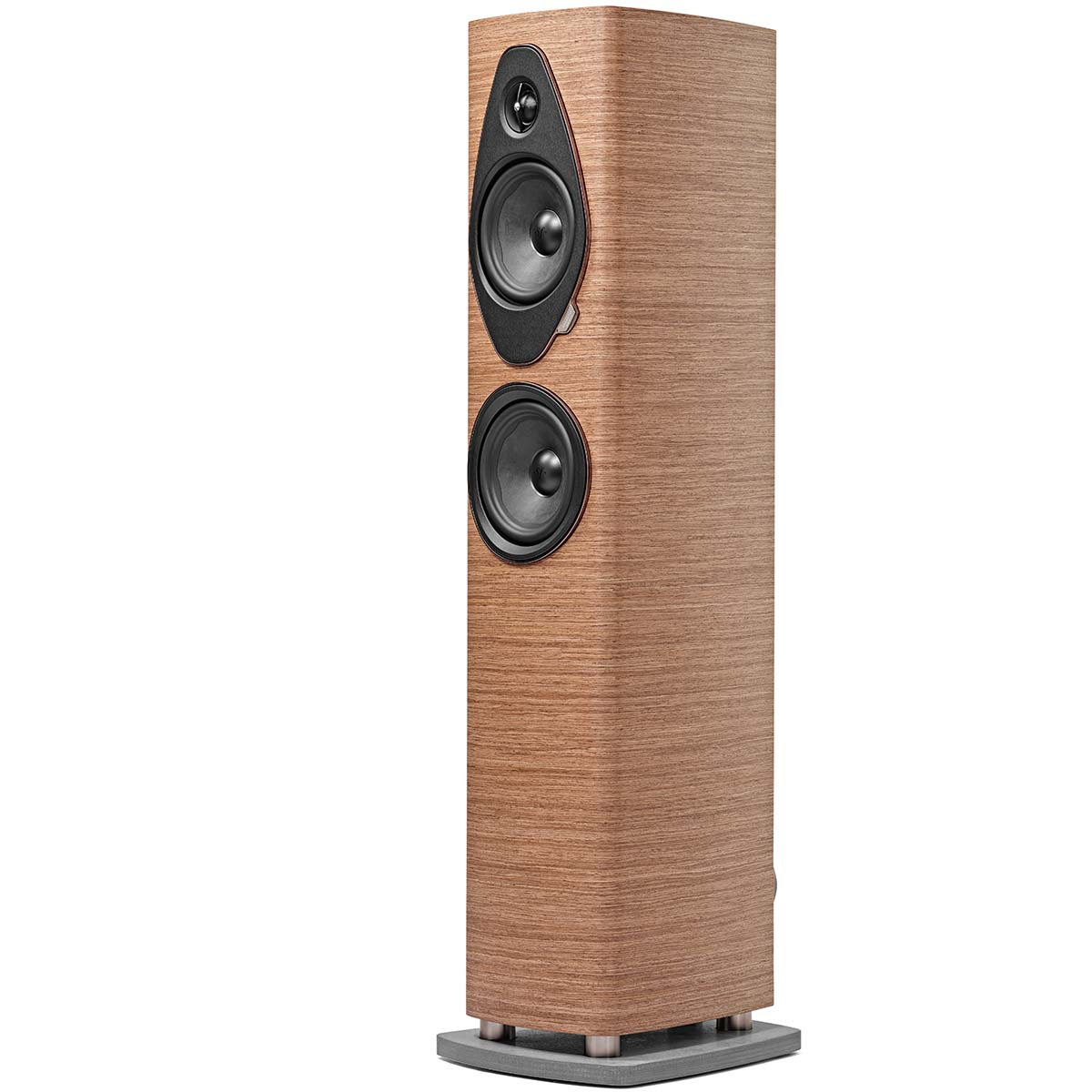 Sonus Faber Sonetto III G2 Floorstanding Loudspeaker - Walnut - single speaker three-quarter view