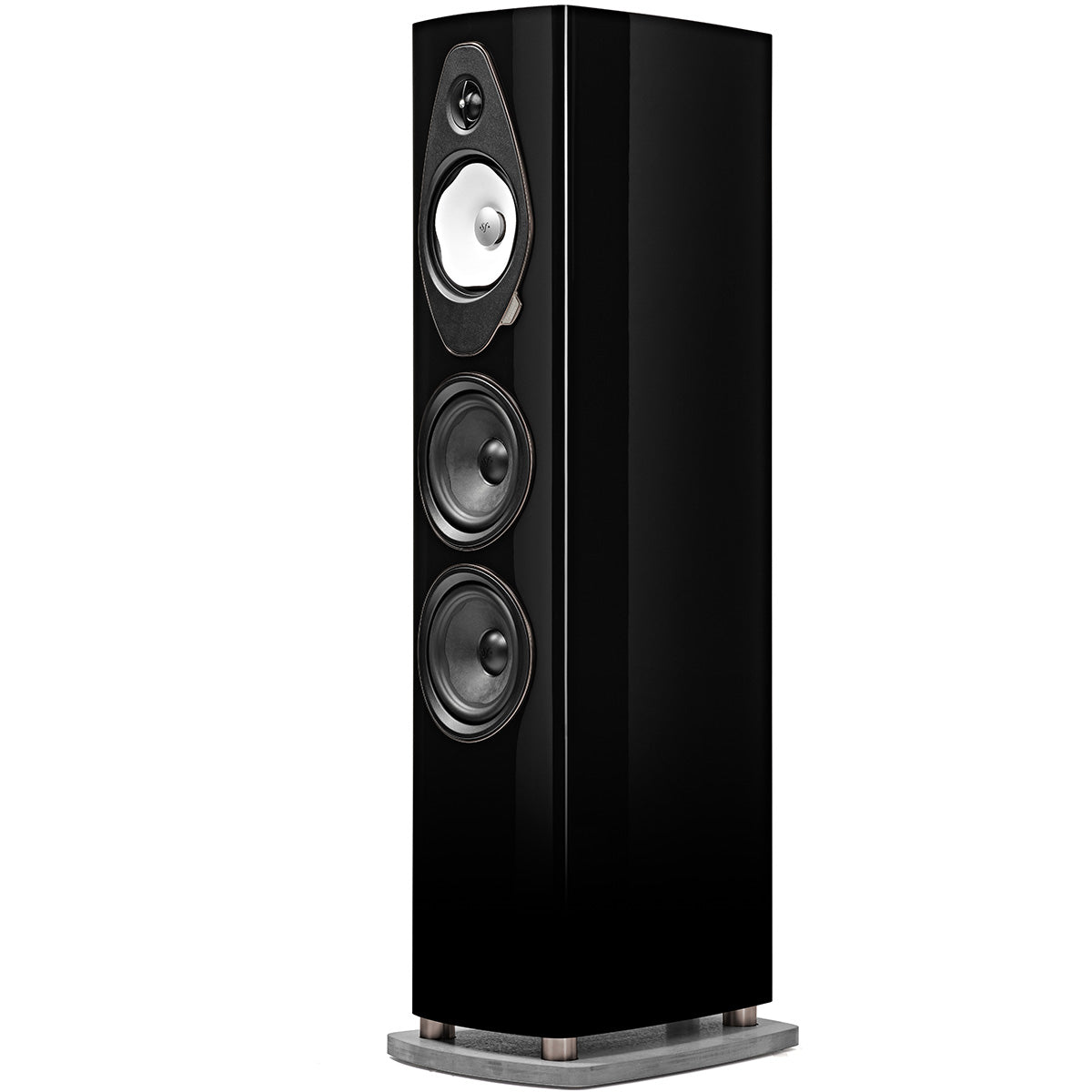 Sonus Faber Sonetto V G2 Floorstanding Loudspeaker - Black - single speaker three-quarter view