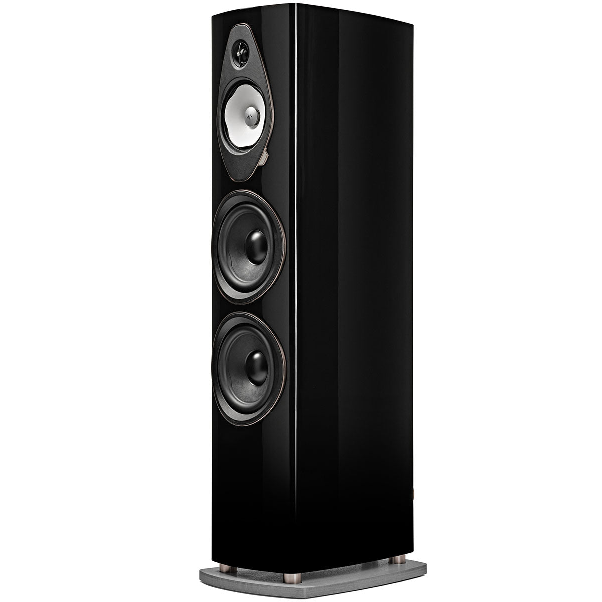 Sonus Faber Sonetto VIII G2 Floorstanding Loudspeaker - Black - single speaker three-quarter view