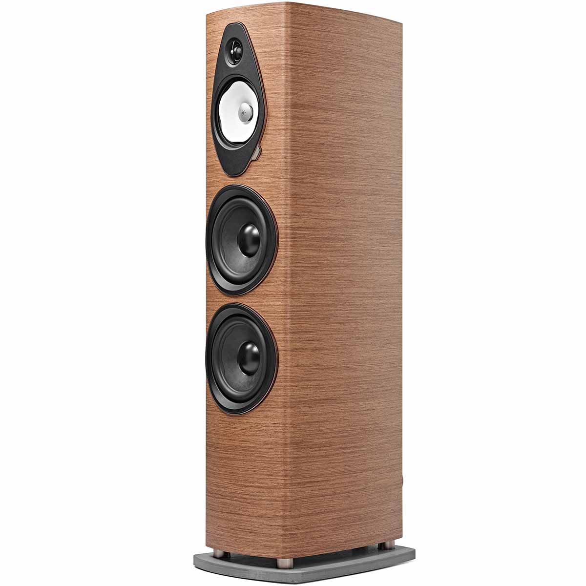 Sonus Faber Sonetto VIII G2 Floorstanding Loudspeaker - Walnut - single speaker three-quarter view