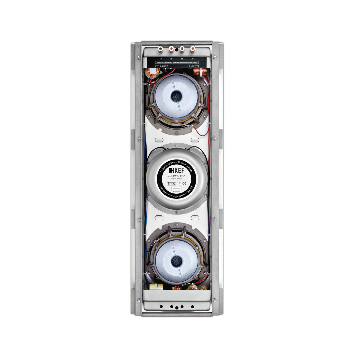 KEF Ci3160RL-THX Extreme In-Wall THX Ultra2 Speaker - Silver - Each - rear view