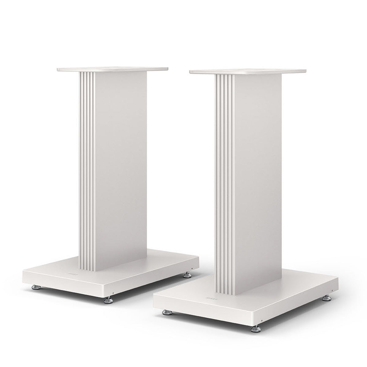 KEF S3 Floor Stands - Pair white angled front view