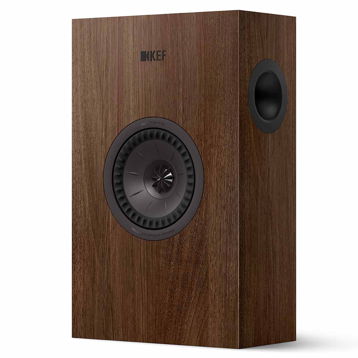 KEF Q4 Meta On-Wall Speakers - Each walnut front view