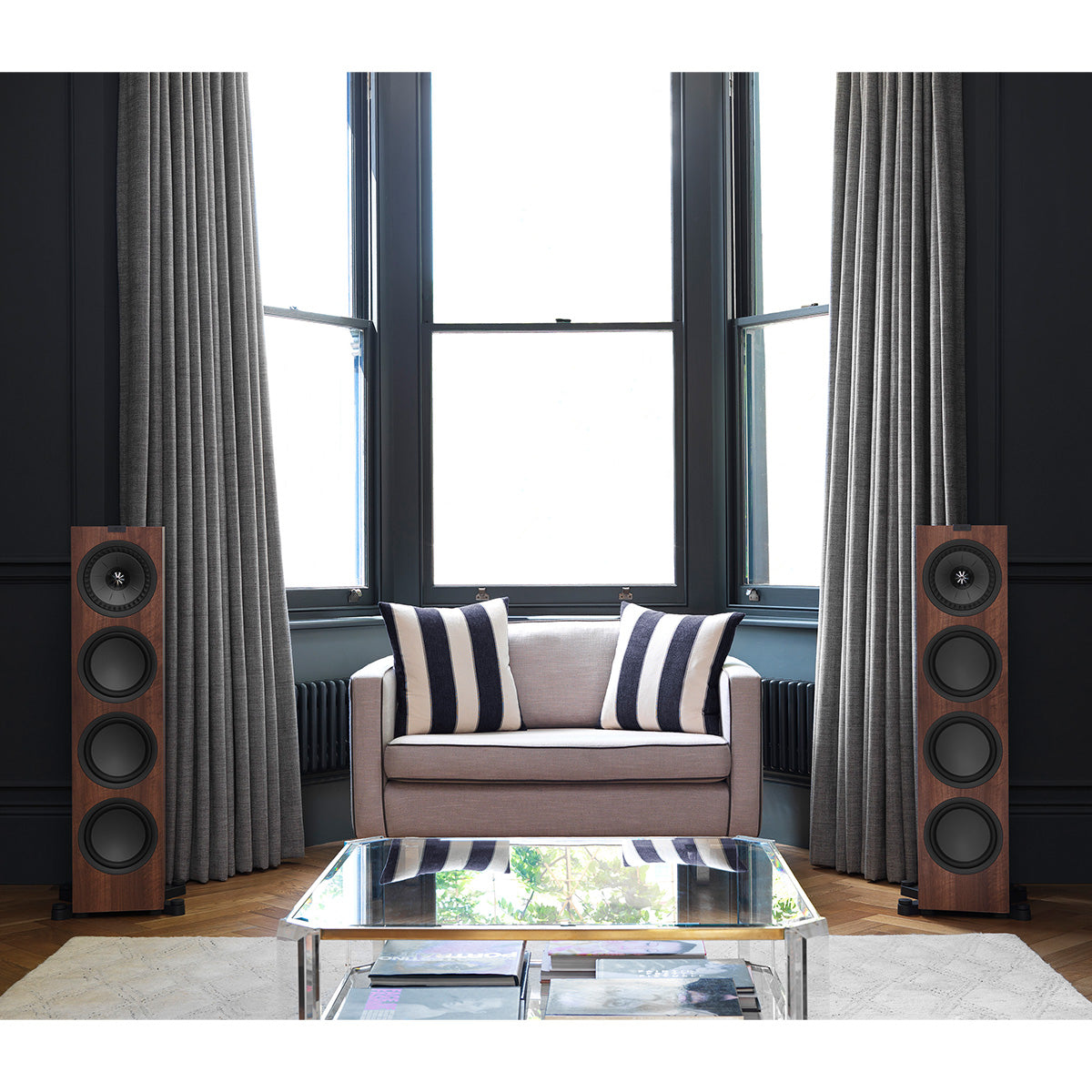 KEF Q750 Floorstanding Speaker - Each - Walnut