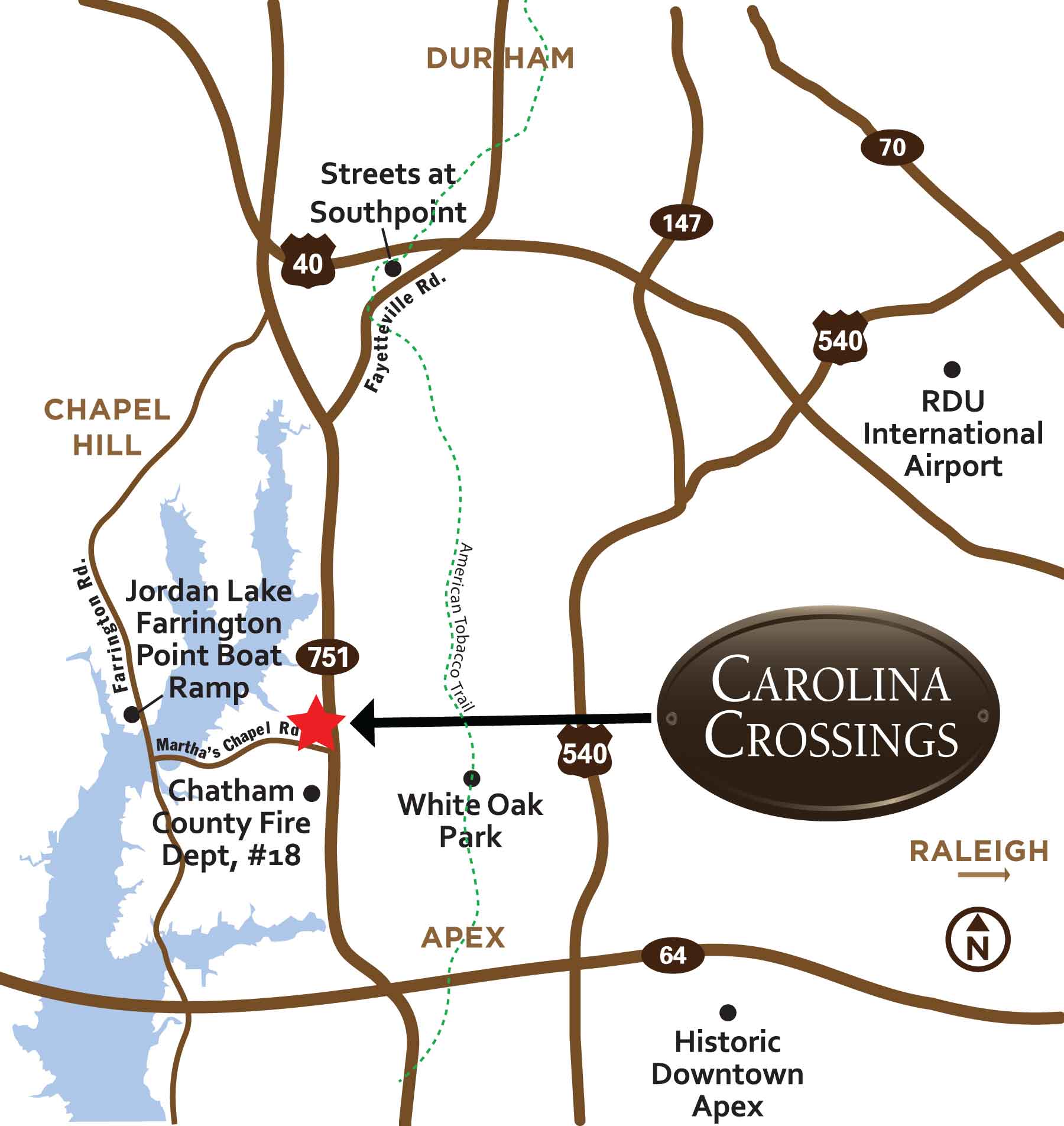 Carolina Crossings map