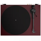 Pro-Ject Debut EVO 2 Hi-Fi Turntable - Satin Wine Red - top view no dustcover