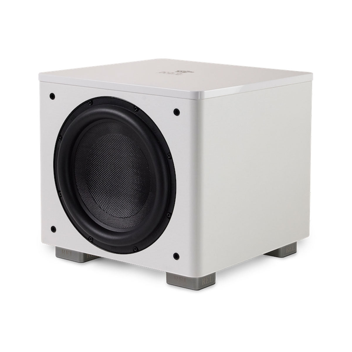 REL Acoustics HT/1205 MKII Subwoofer White - three quarter view angled left