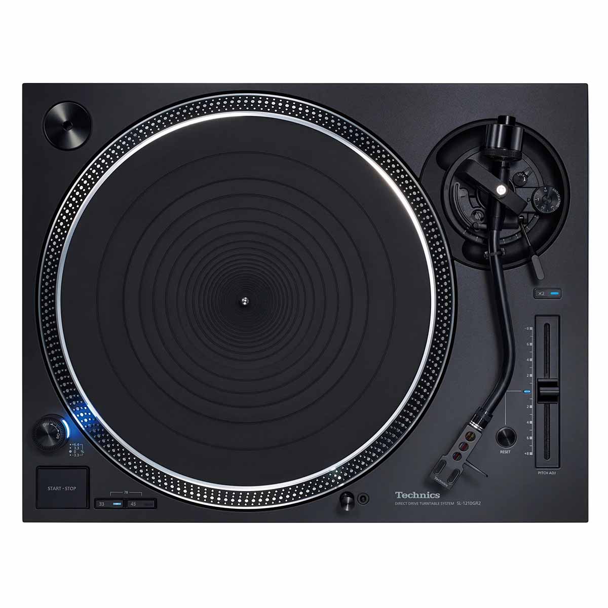 Technics SL-1210GR2 Black Single Rotor Coreless Turntable overhead view