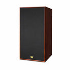 Wharfedale Super Linton Speaker - single without stand - mahogany with grille - angled front view