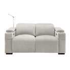 RowOne Calveri - Taupe Patterned Polyester Microfiber Fabric - Loveseat - front view