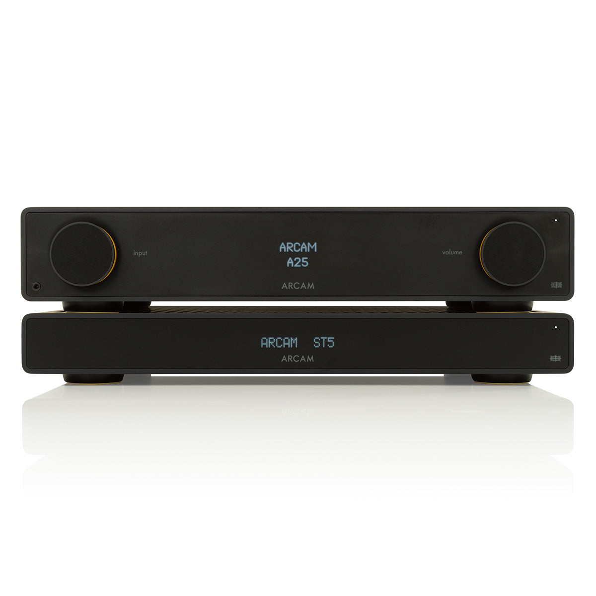 Arcam ST5 Streaming Music Player stacked with Arcam A25