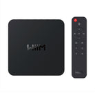 WiiM Pro Plus Wireless Audio Streamer - top-down view with remote