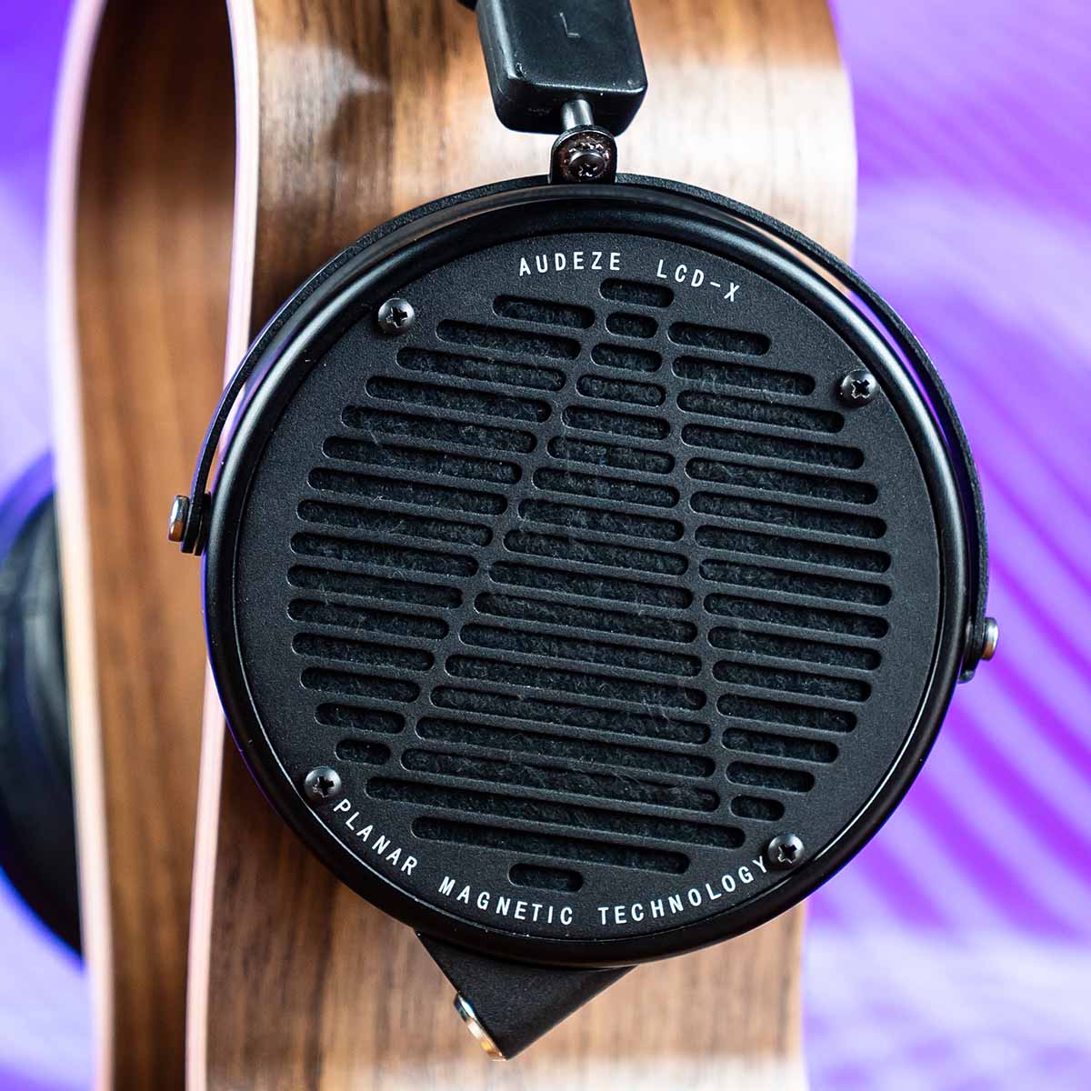 Audeze LCD-X open-back headphones close up