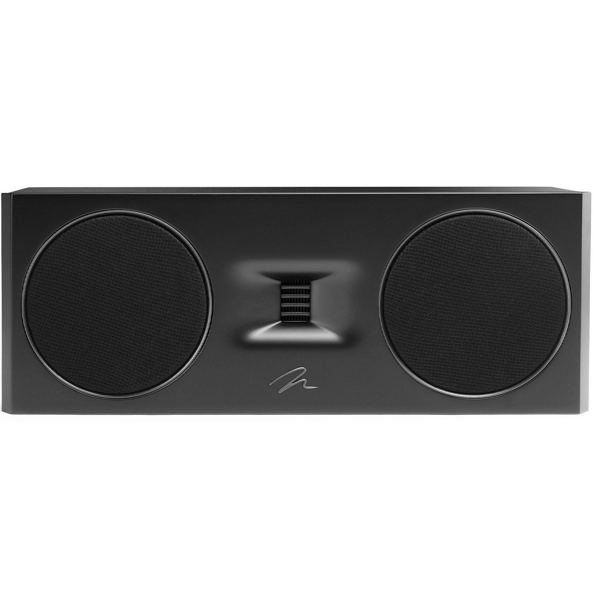 MartinLogan Motion C10  Bookshelf Speaker in black front view with grilles on white background