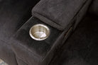 Close up view of cupholder in Rowone Calveri chair