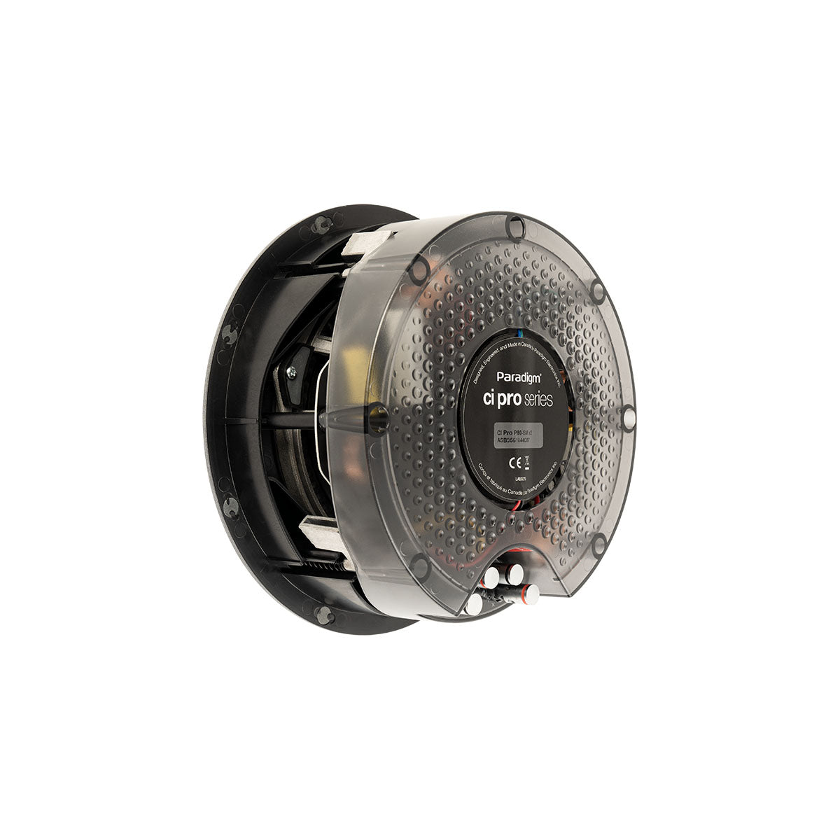 CI Pro P80-SM v2 8” Round In-Ceiling Speaker with Dual-Directional Soundfield - Each - angled back view