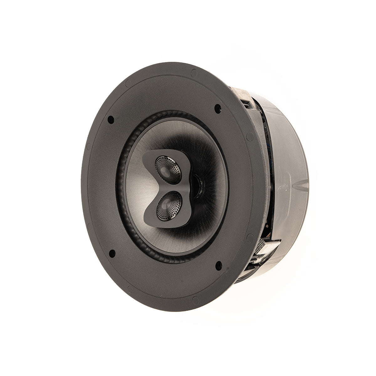 CI Pro P80-SM v2 8” Round In-Ceiling Speaker with Dual-Directional Soundfield - Each - angled front view no grille