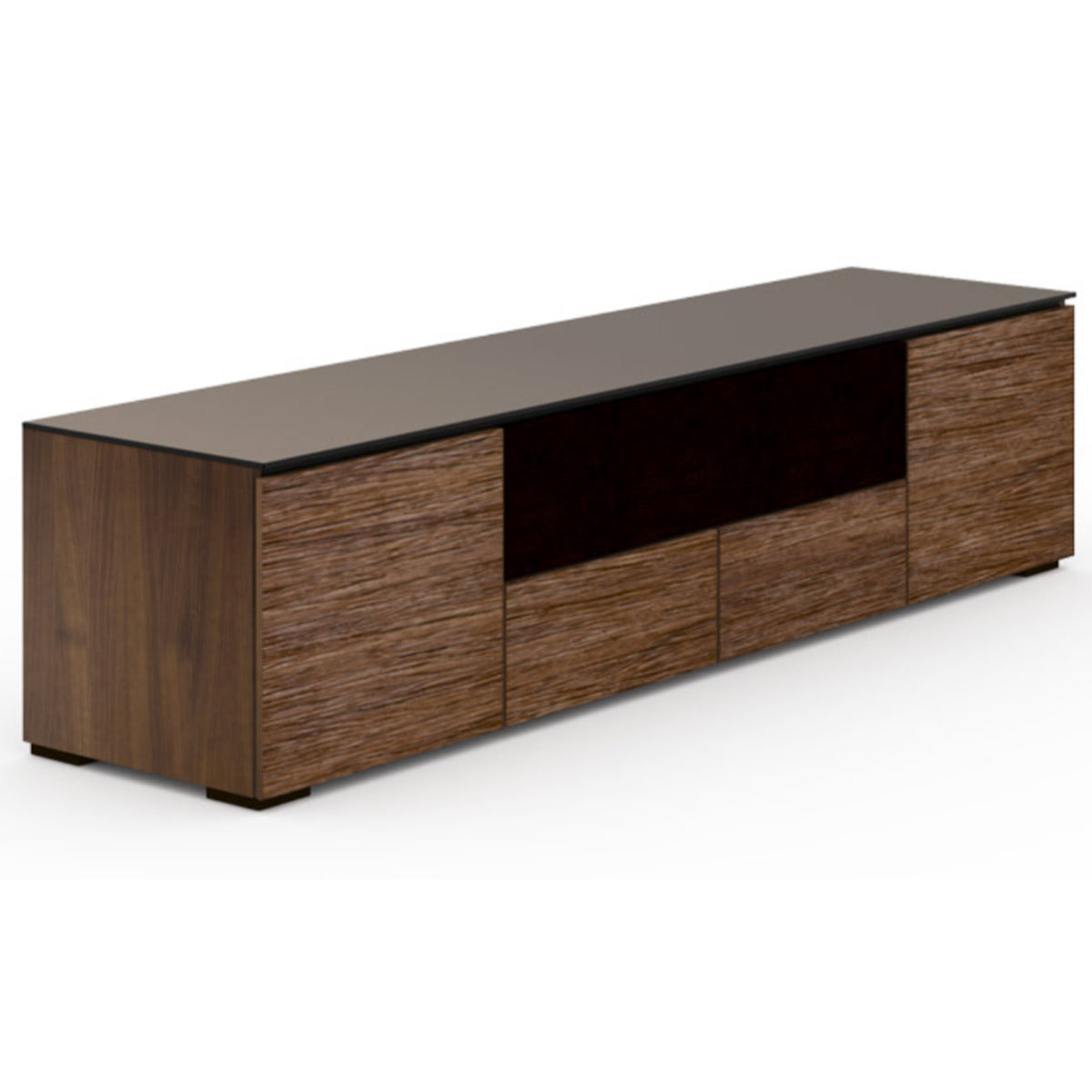 Salamander Designs Denver 245 Quad-Width AV Cabinet with Center Speaker Opening- Medium Walnut- side view