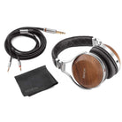 Wide-angle view of all accessories that come with the Denon AH-D7200 Closed-back headphone.
