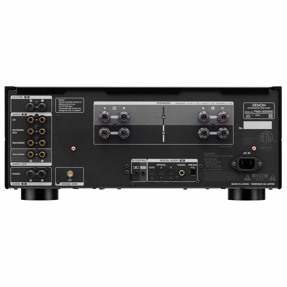 Denon PMA-3000NE Reference 2 Channel Integrated Amplifier rear view