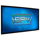 EPV Special Edition Sonic AT8 ISF Projector Screen - 135 Inch angled front view w/ EPV logo