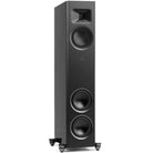 MartinLogan Motion XT F10  Floorstanding Speaker in black, angled view without grilles on white background