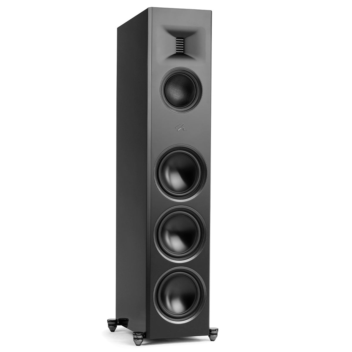 MartinLogan Motion XT F200  Floorstanding Speaker in black, angled view without grilles