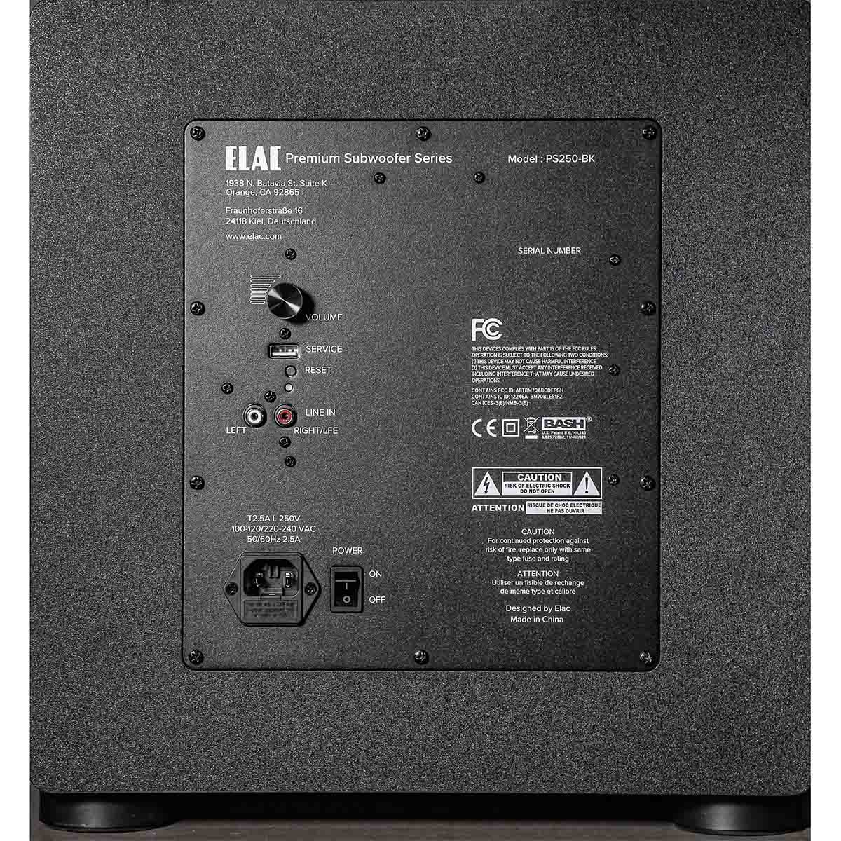 ELAC PS250k Rear View in Black Ash