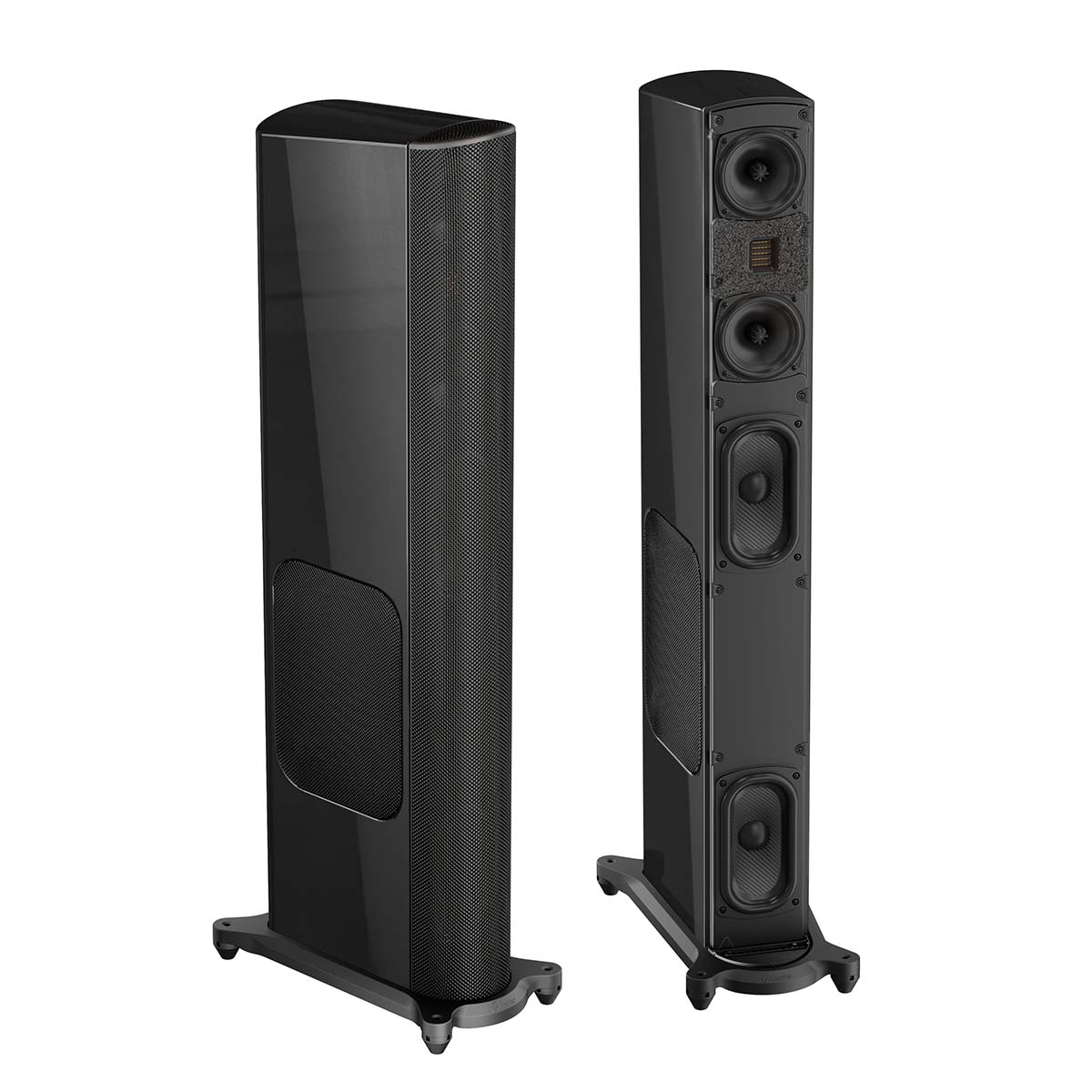 GoldenEar T66 Floorstanding Loudspeaker - Gloss Black - Each front view of pair