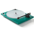 U-Turn Audio Orbit 2 Special Turntable - photo focused on tonearm with Ortofon 2M red cartridge - green