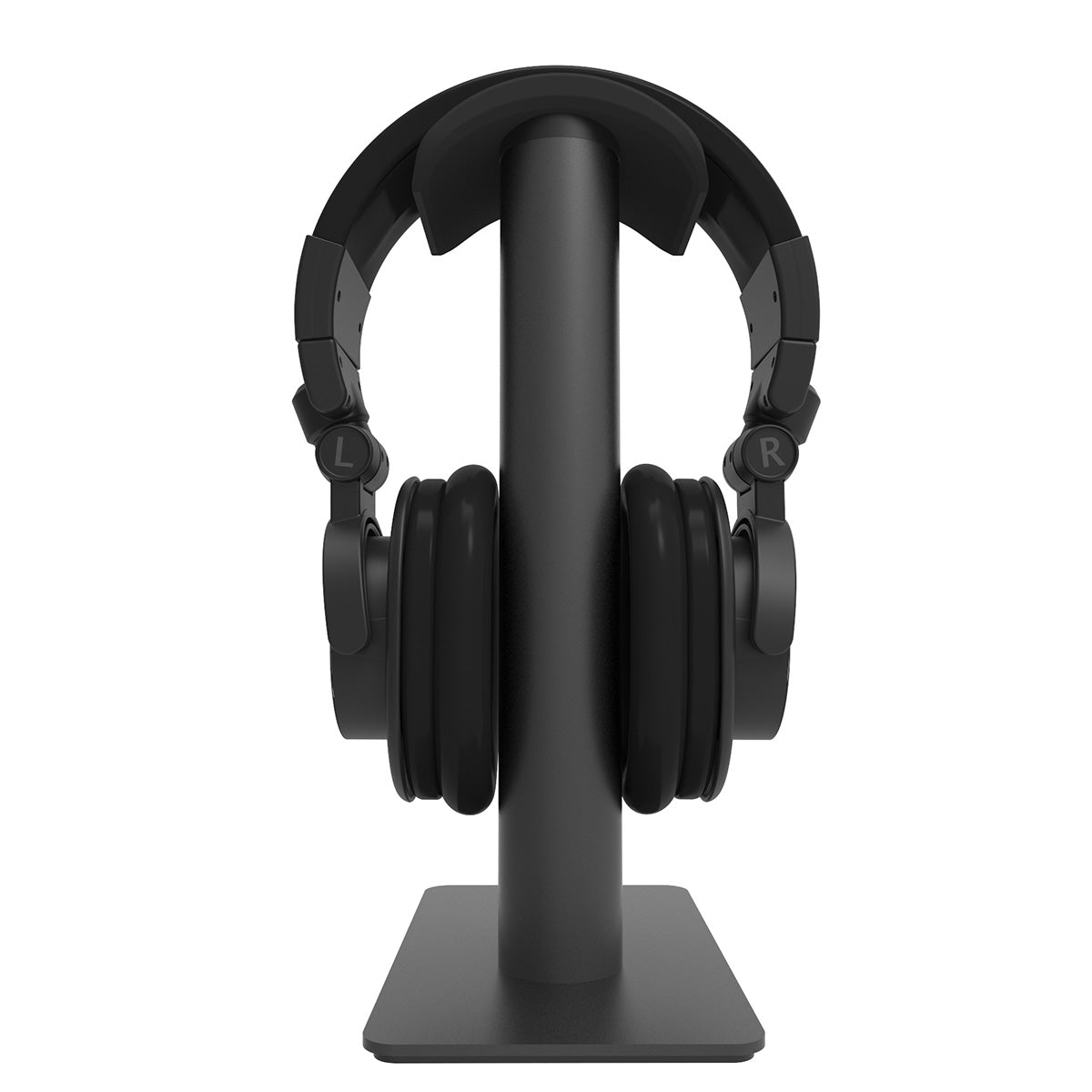 Kanto H2 Premium Universal Headphone Stand front with headphones example