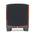 Revel B110v2 10” 1000W Powered Subwoofer - single walnut with grille - front view