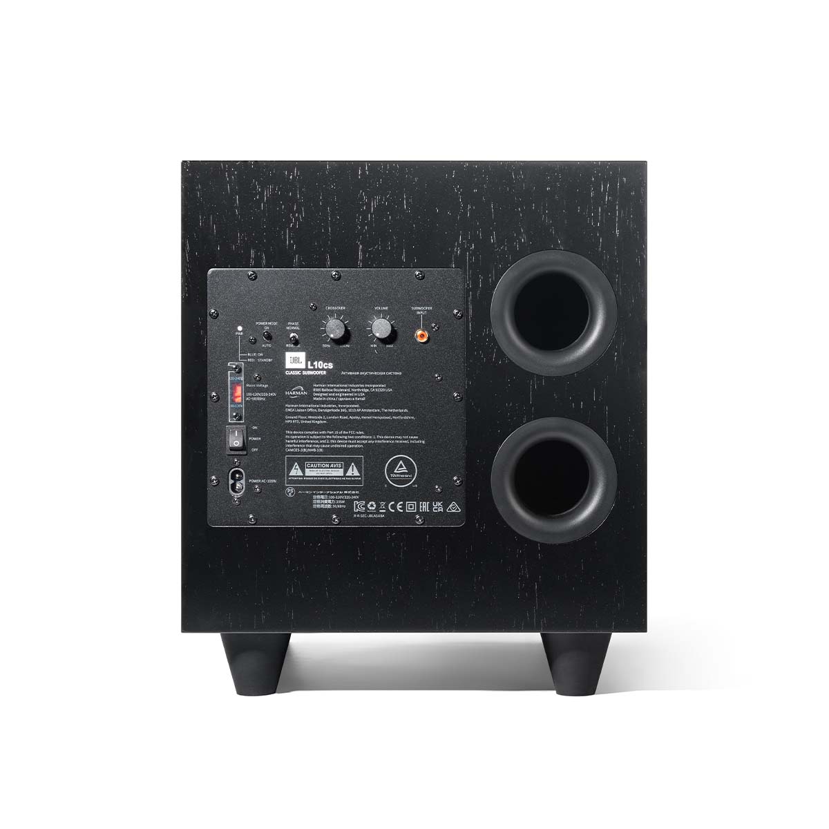 JBL L10cs Classic Series Subwoofer - Black rear view