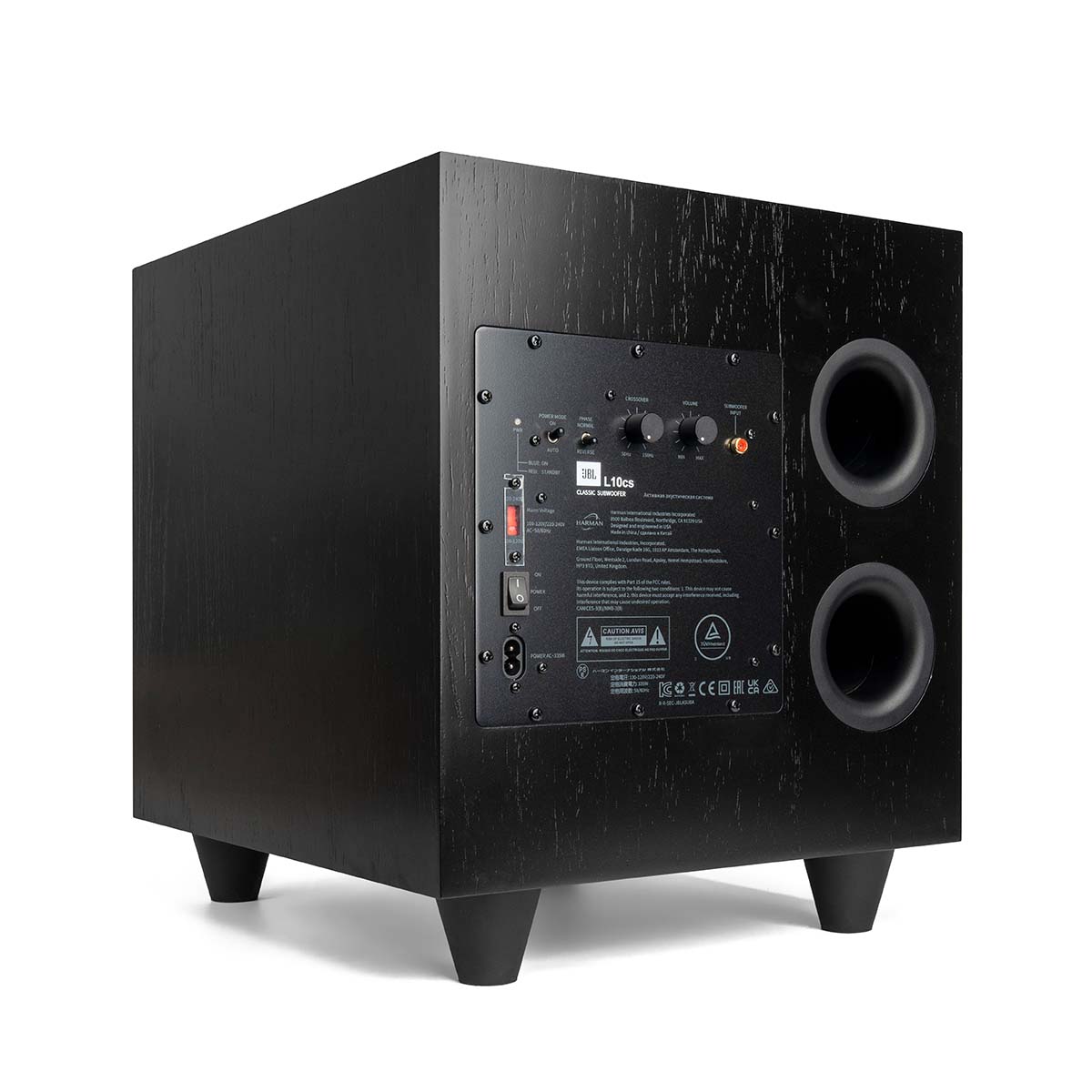 JBL L10cs Classic Series Subwoofer - Black left rear view