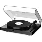 Pro-Ject Juke Box E1 Turntable in black w/ dustcover open