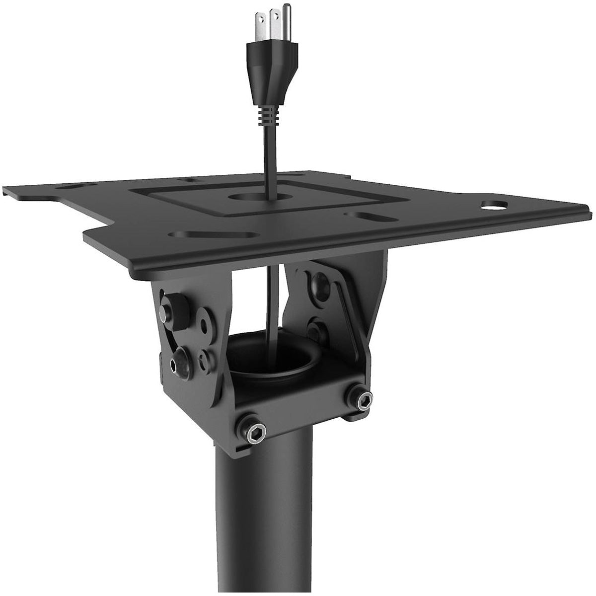 Kanto CM600 Full Motion Ceiling Mount - close-up of cable channel at ceiling plate