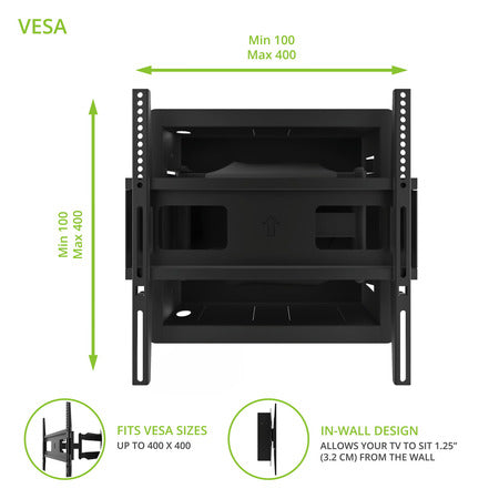 Kanto R300 Recessed Articulating Mount folded