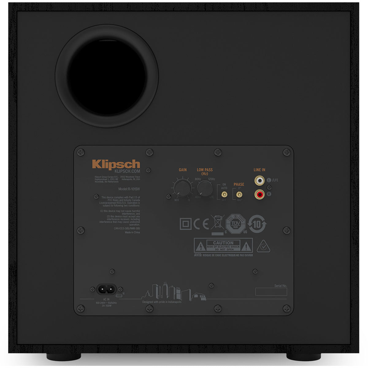 Klipsch R-101SW Subwoofer rear view