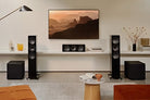 Living room setup with KEf Kube MIE Subwoofers