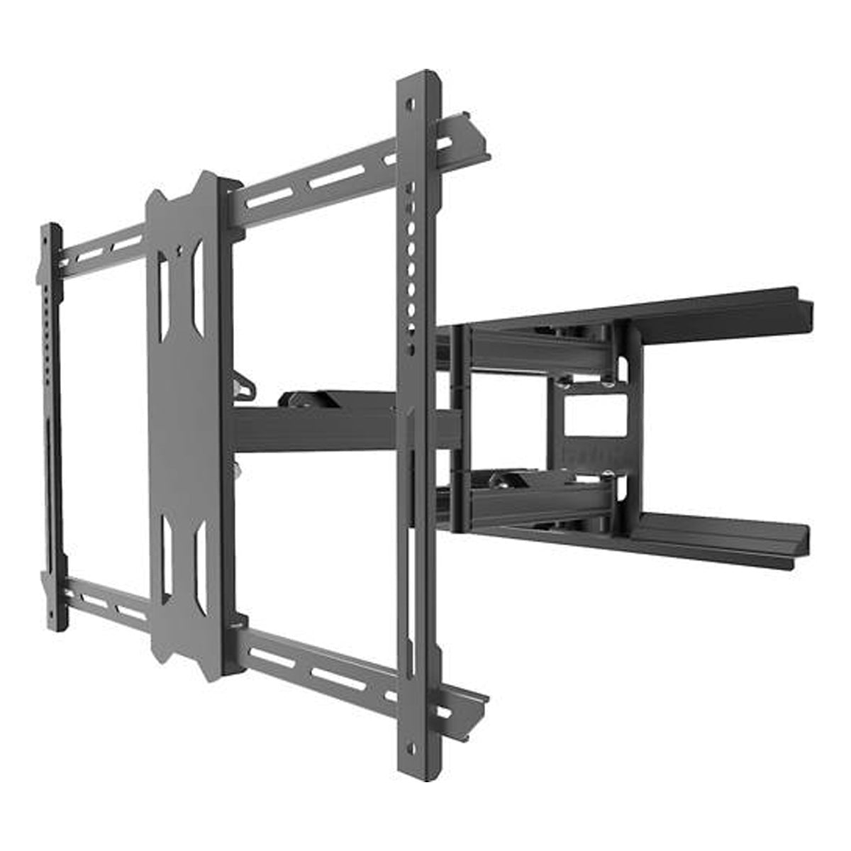 Kanto PDX650SG Stainless Steel Full Motion Dual Stud Outdoor TV Mount for 37” – 75” TVs Front right view