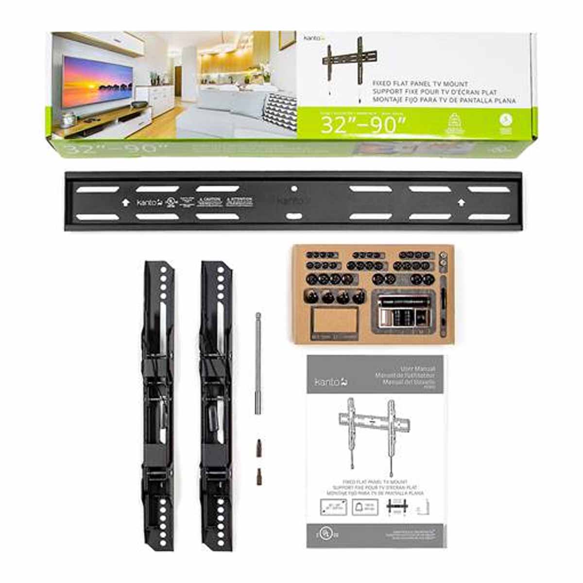 Kanto PF300 Fixed Low-profile TV Wall Mount for 32" - 90" TVs Front view