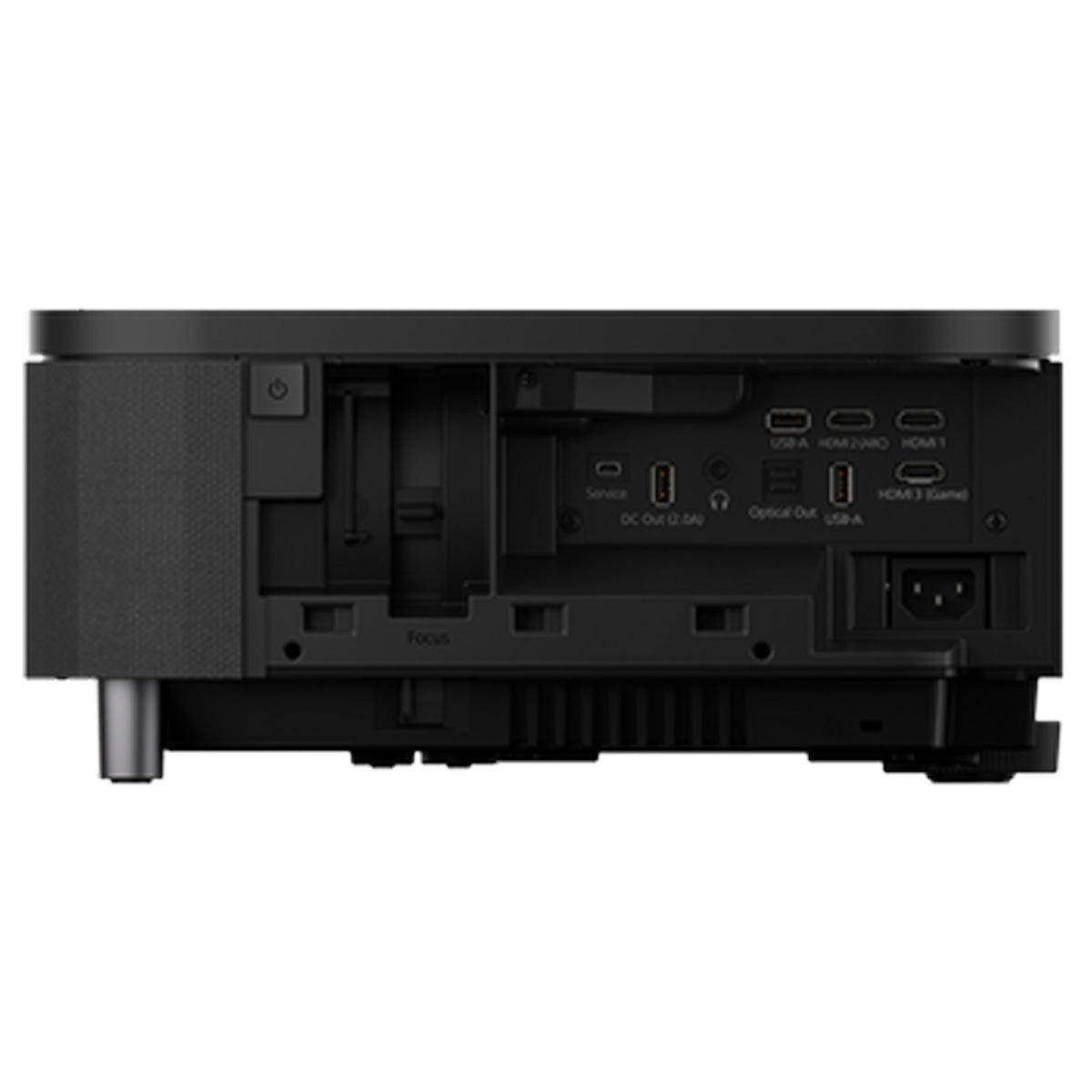 Epson LS800 Super Ultra Short Throw Projector - Black - side view of inputs