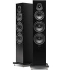 Sonus Faber Lumina V Floorstanding Speaker - Black - Each - angled front view of pair without grilles