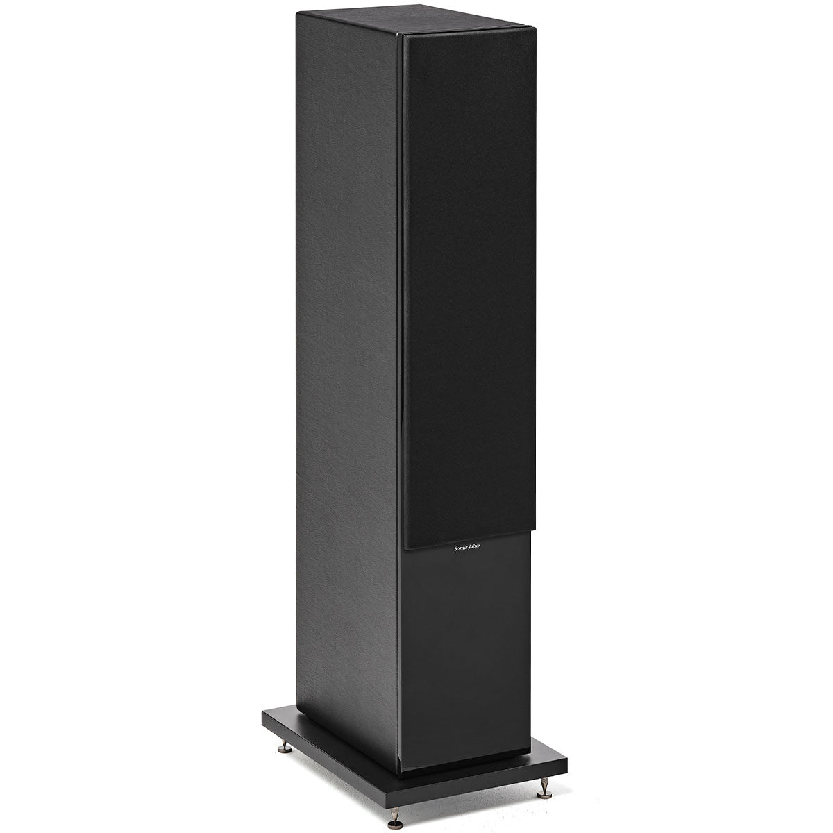 Sonus Faber Lumina V Floorstanding Speaker - Black - Each - angled front view with grille