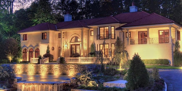 Large house with Lutron Automated home lighting