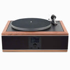 Andover Audio Turntable Music System-walnut and black- side view