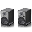 Peachtree M24 Powered Speakers - Piano Black Pair - angled front view