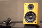 Peachtree M24 and M25 Powered Speakers in black and bamboo